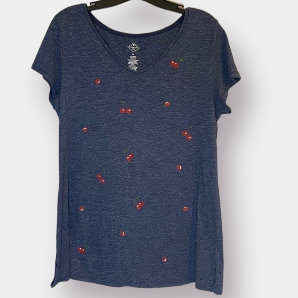 St. John's Bay Embroidered Cherries Size M